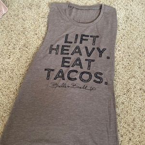 Lift heavy eat tacos muscle tee tank top